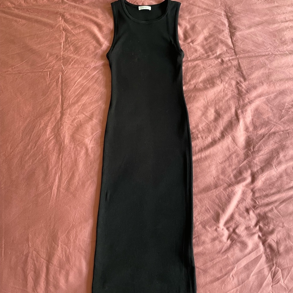 Midi length little black dress
